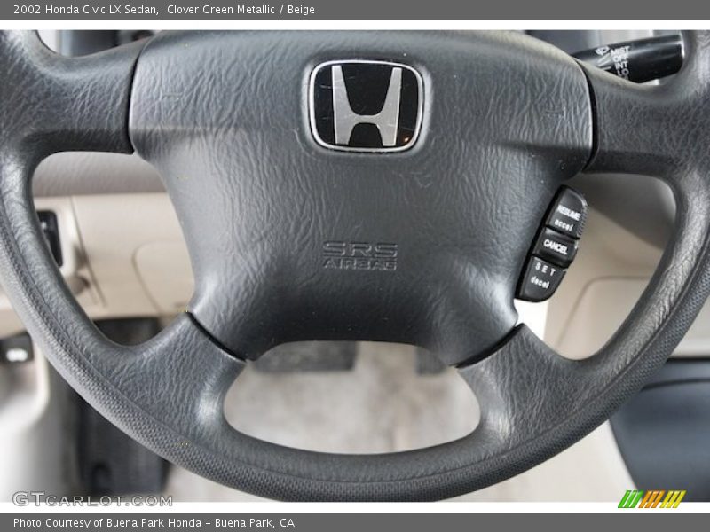 Clover Green Metallic / Beige 2002 Honda Civic LX Sedan