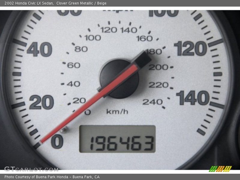 Clover Green Metallic / Beige 2002 Honda Civic LX Sedan