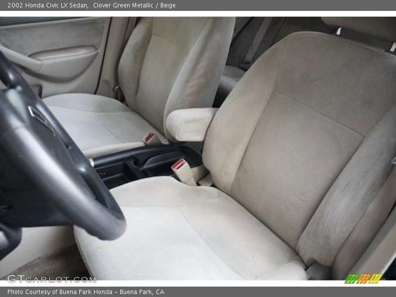 Clover Green Metallic / Beige 2002 Honda Civic LX Sedan