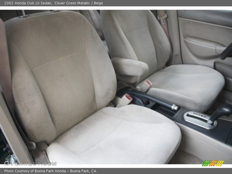 Clover Green Metallic / Beige 2002 Honda Civic LX Sedan