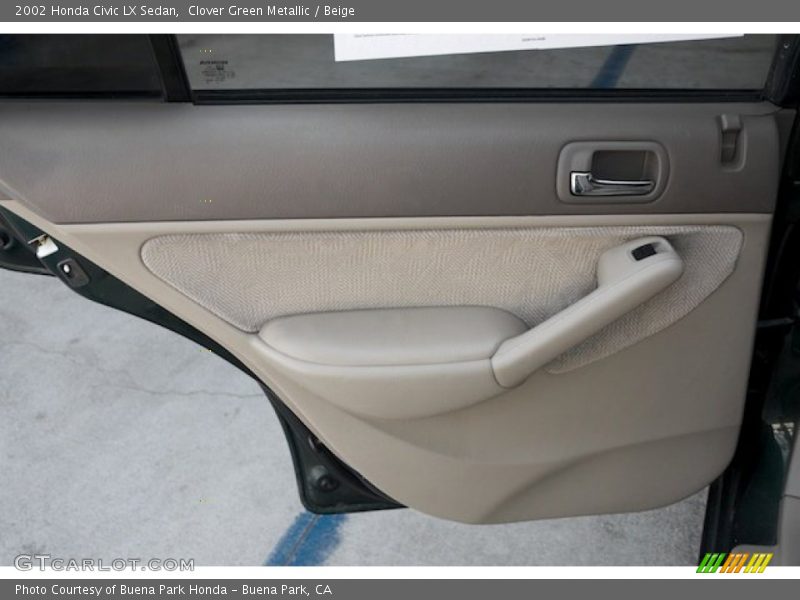 Clover Green Metallic / Beige 2002 Honda Civic LX Sedan