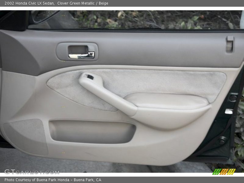 Clover Green Metallic / Beige 2002 Honda Civic LX Sedan