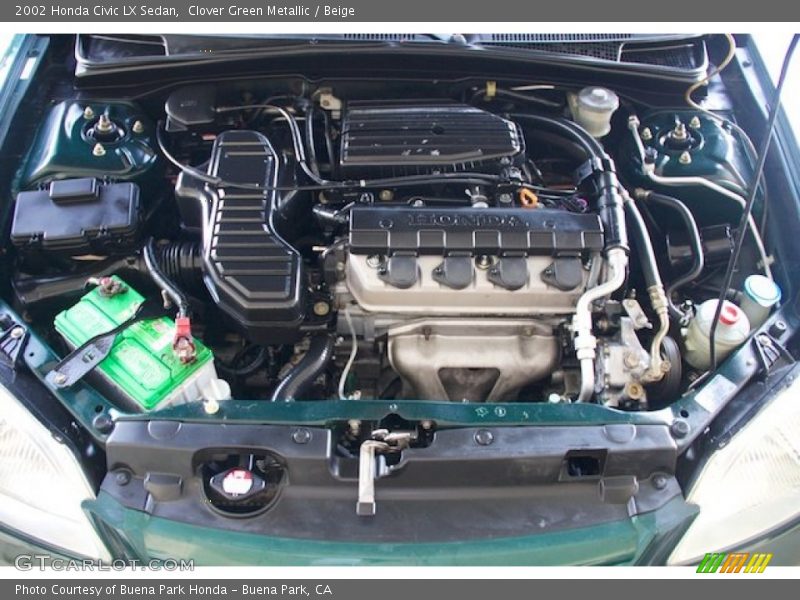Clover Green Metallic / Beige 2002 Honda Civic LX Sedan