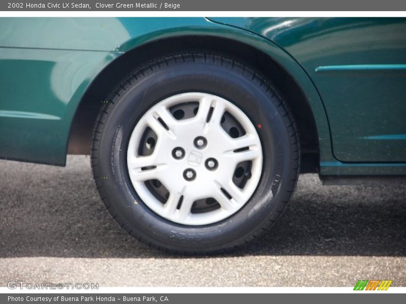 Clover Green Metallic / Beige 2002 Honda Civic LX Sedan