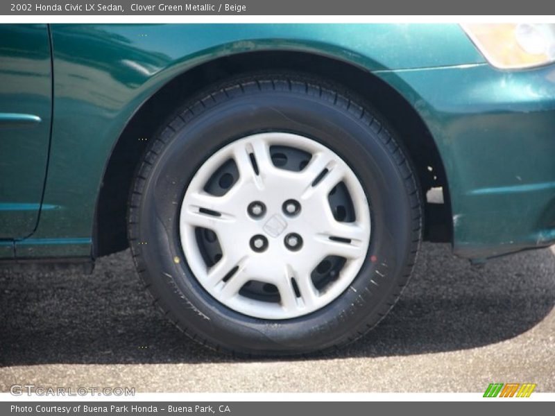 Clover Green Metallic / Beige 2002 Honda Civic LX Sedan