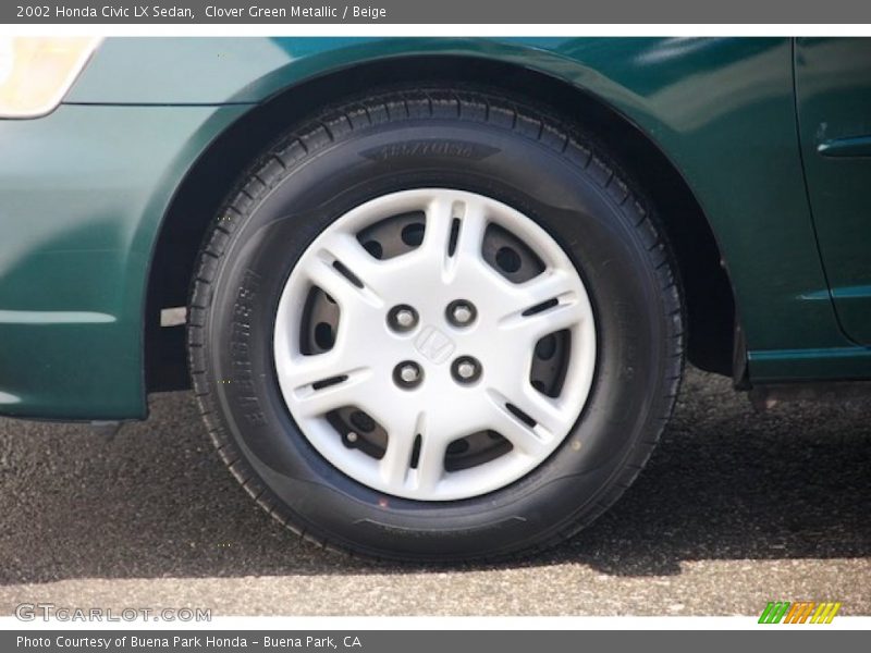 Clover Green Metallic / Beige 2002 Honda Civic LX Sedan