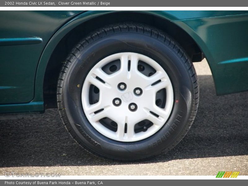 Clover Green Metallic / Beige 2002 Honda Civic LX Sedan