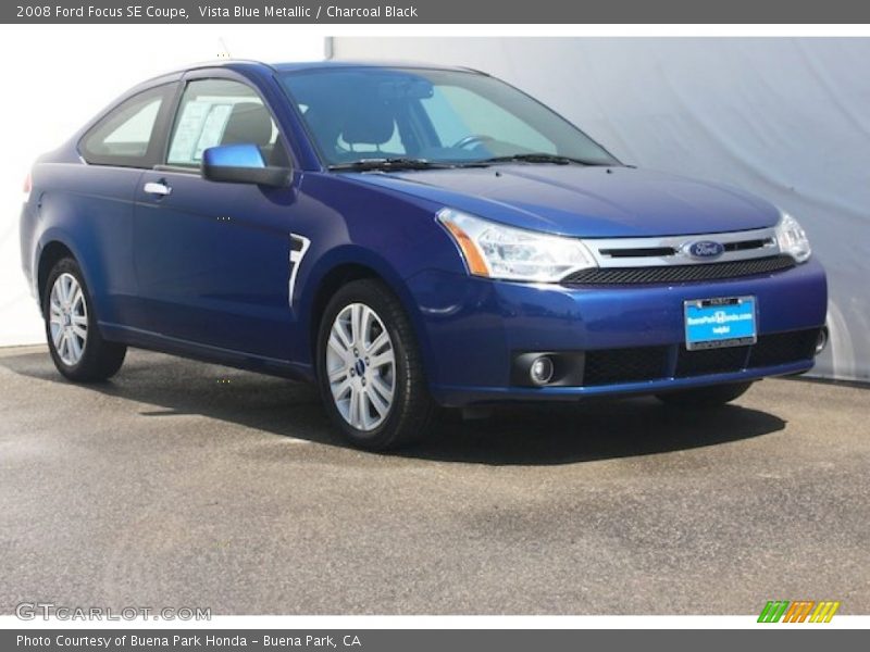 Vista Blue Metallic / Charcoal Black 2008 Ford Focus SE Coupe