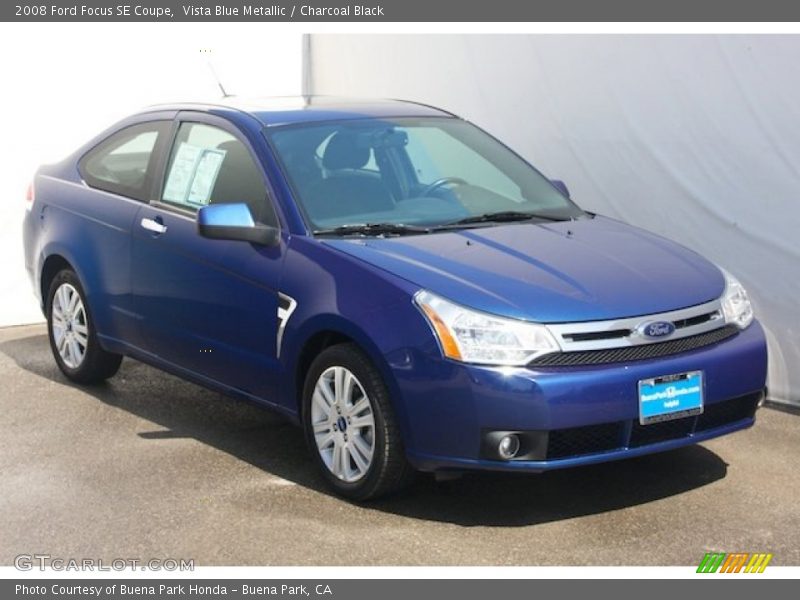 Vista Blue Metallic / Charcoal Black 2008 Ford Focus SE Coupe