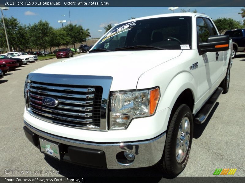 Oxford White / Steel Gray 2011 Ford F150 XLT SuperCab