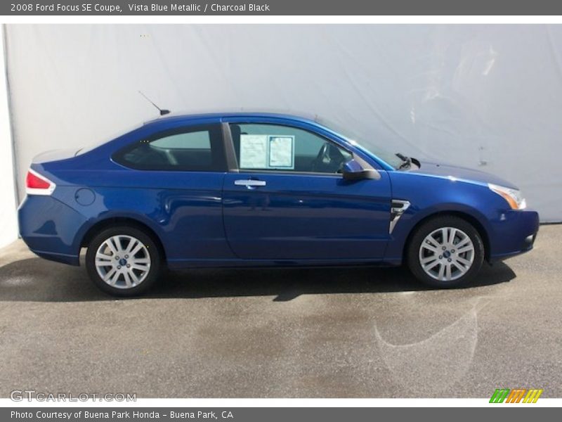 Vista Blue Metallic / Charcoal Black 2008 Ford Focus SE Coupe
