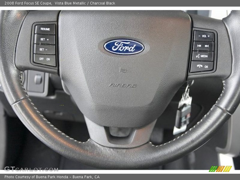Vista Blue Metallic / Charcoal Black 2008 Ford Focus SE Coupe