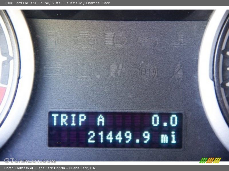 Vista Blue Metallic / Charcoal Black 2008 Ford Focus SE Coupe