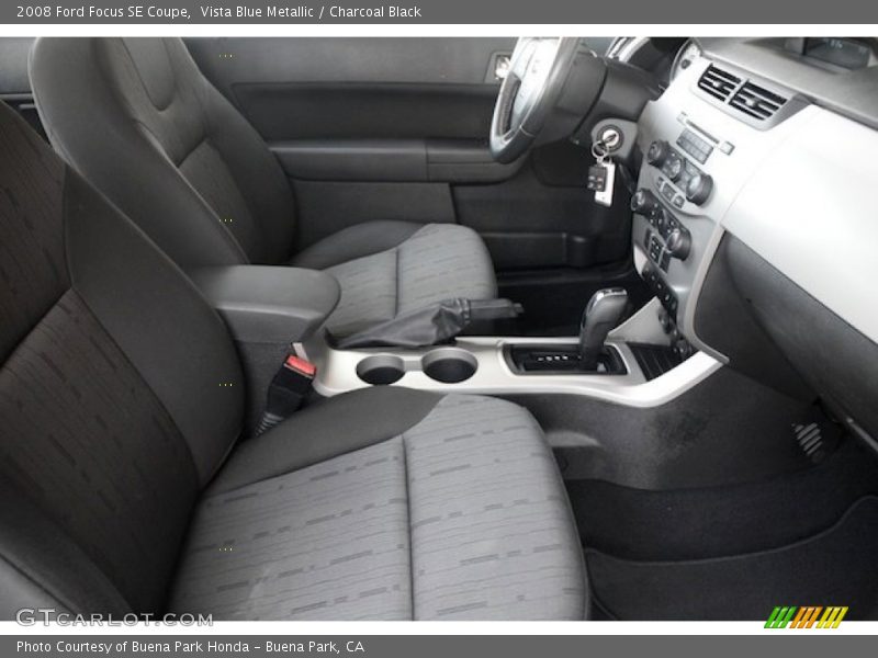 Vista Blue Metallic / Charcoal Black 2008 Ford Focus SE Coupe