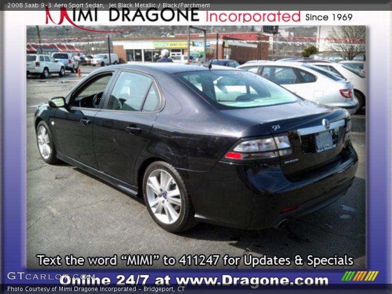 Jet Black Metallic / Black/Parchment 2008 Saab 9-3 Aero Sport Sedan