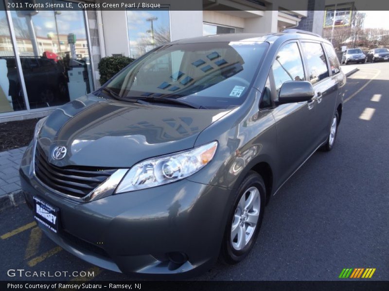 Cypress Green Pearl / Bisque 2011 Toyota Sienna LE