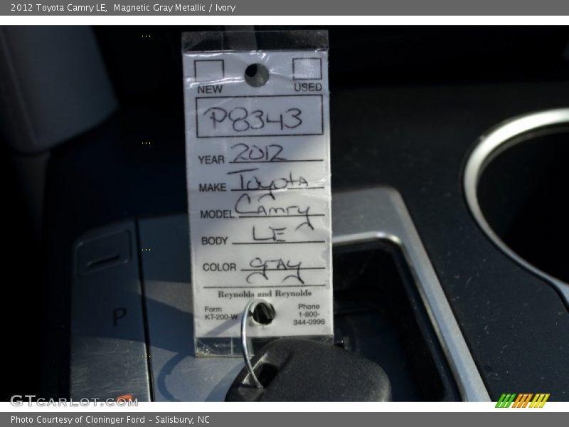 Magnetic Gray Metallic / Ivory 2012 Toyota Camry LE