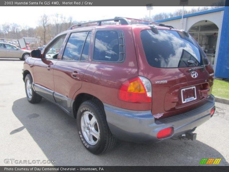 Merlot Red / Gray 2003 Hyundai Santa Fe GLS 4WD