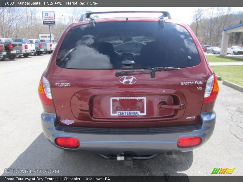 Merlot Red / Gray 2003 Hyundai Santa Fe GLS 4WD