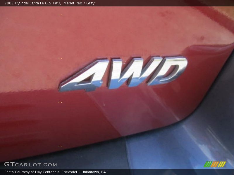 Merlot Red / Gray 2003 Hyundai Santa Fe GLS 4WD