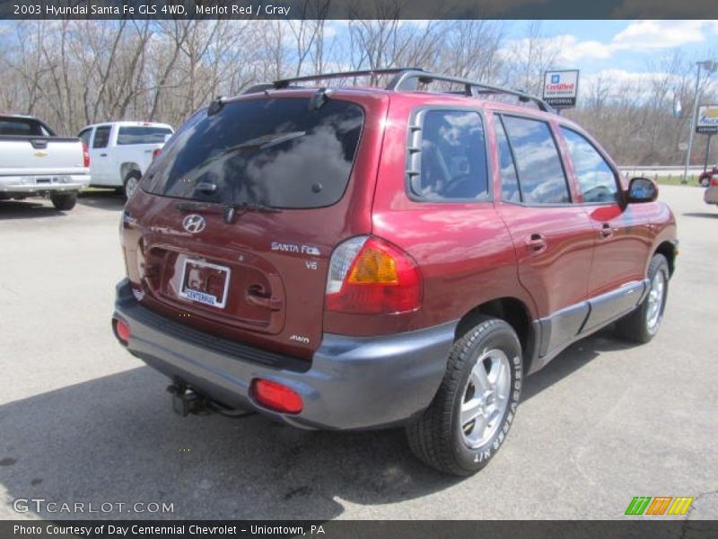 Merlot Red / Gray 2003 Hyundai Santa Fe GLS 4WD