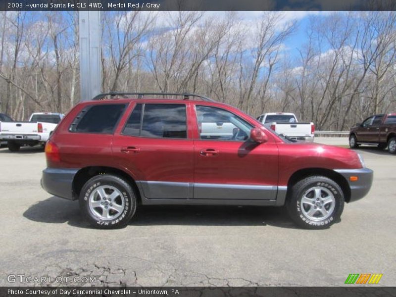 Merlot Red / Gray 2003 Hyundai Santa Fe GLS 4WD