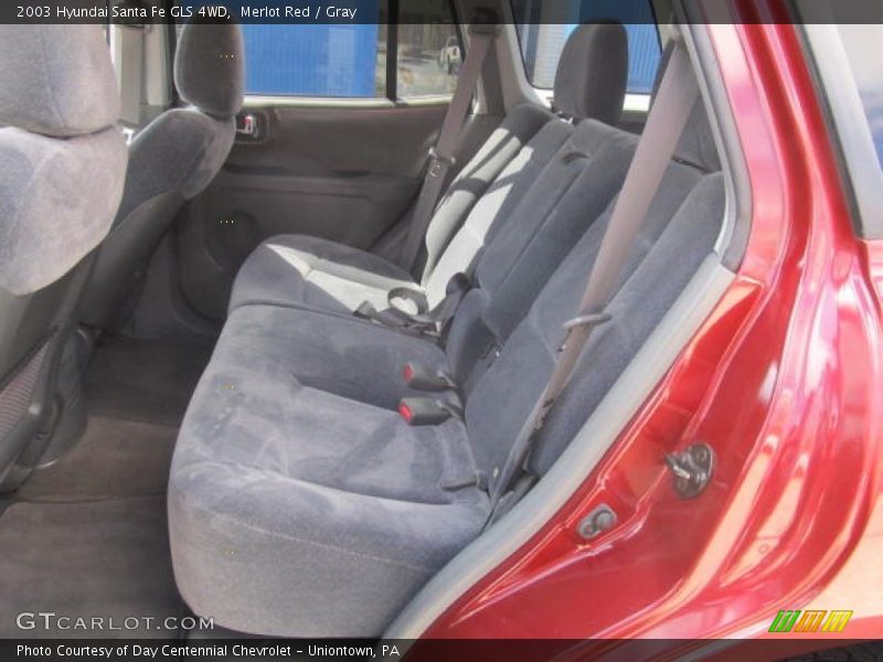 Merlot Red / Gray 2003 Hyundai Santa Fe GLS 4WD