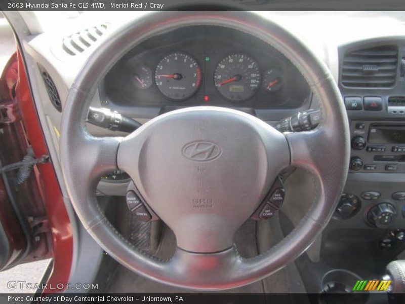 Merlot Red / Gray 2003 Hyundai Santa Fe GLS 4WD