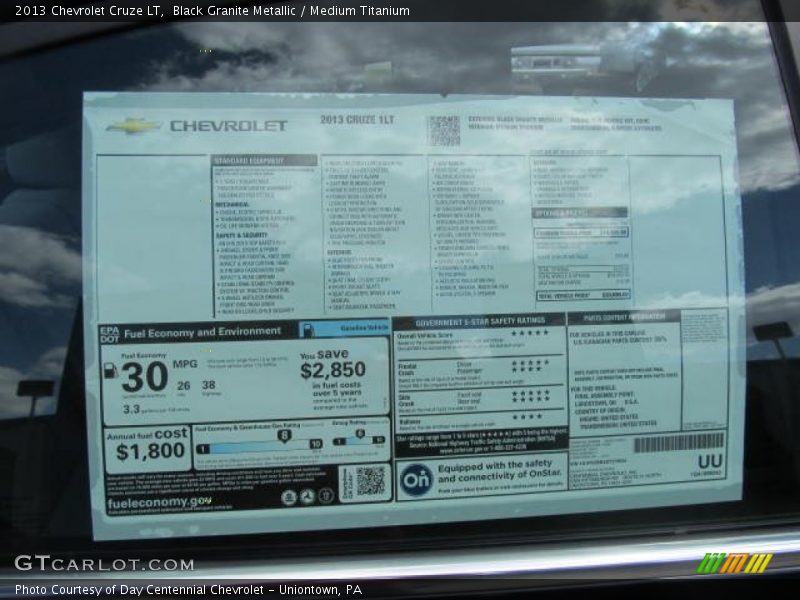 Black Granite Metallic / Medium Titanium 2013 Chevrolet Cruze LT