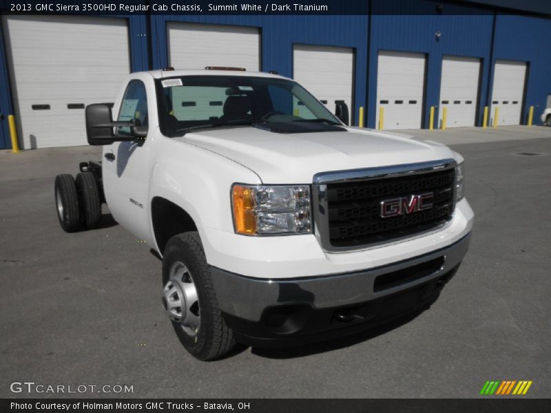 Summit White / Dark Titanium 2013 GMC Sierra 3500HD Regular Cab Chassis