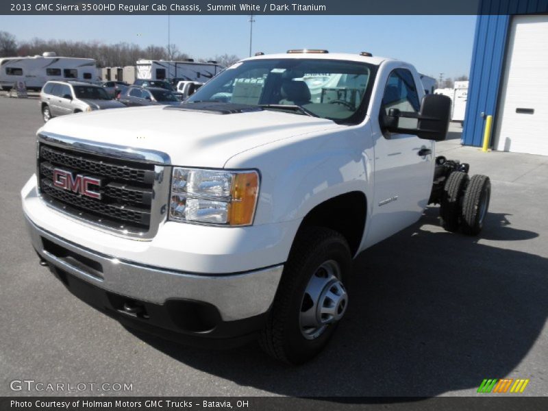 Summit White / Dark Titanium 2013 GMC Sierra 3500HD Regular Cab Chassis