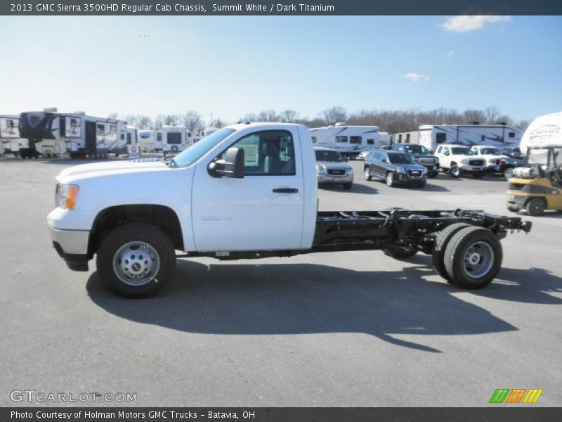 Summit White / Dark Titanium 2013 GMC Sierra 3500HD Regular Cab Chassis