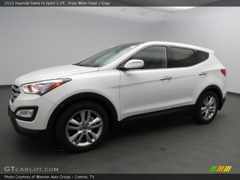Frost White Pearl / Gray 2013 Hyundai Santa Fe Sport 2.0T