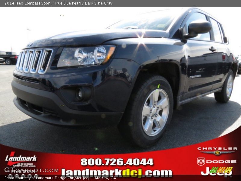 True Blue Pearl / Dark Slate Gray 2014 Jeep Compass Sport