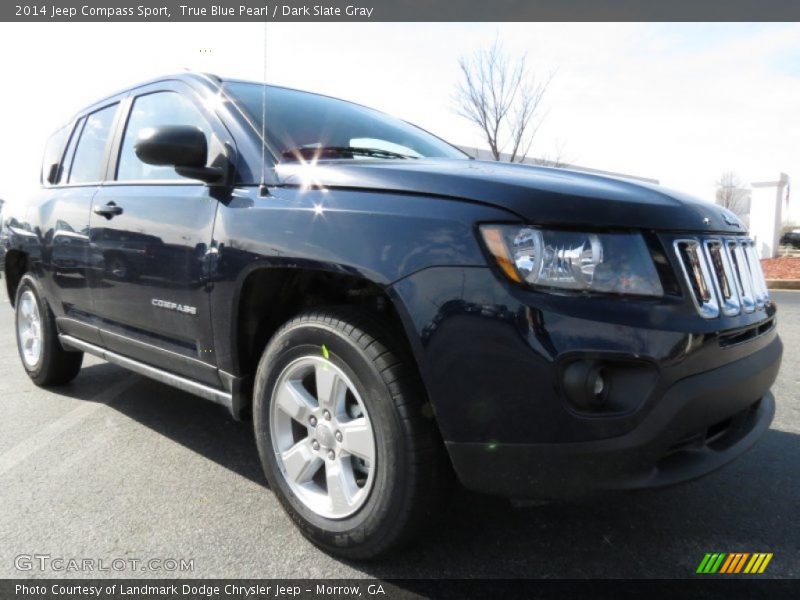True Blue Pearl / Dark Slate Gray 2014 Jeep Compass Sport