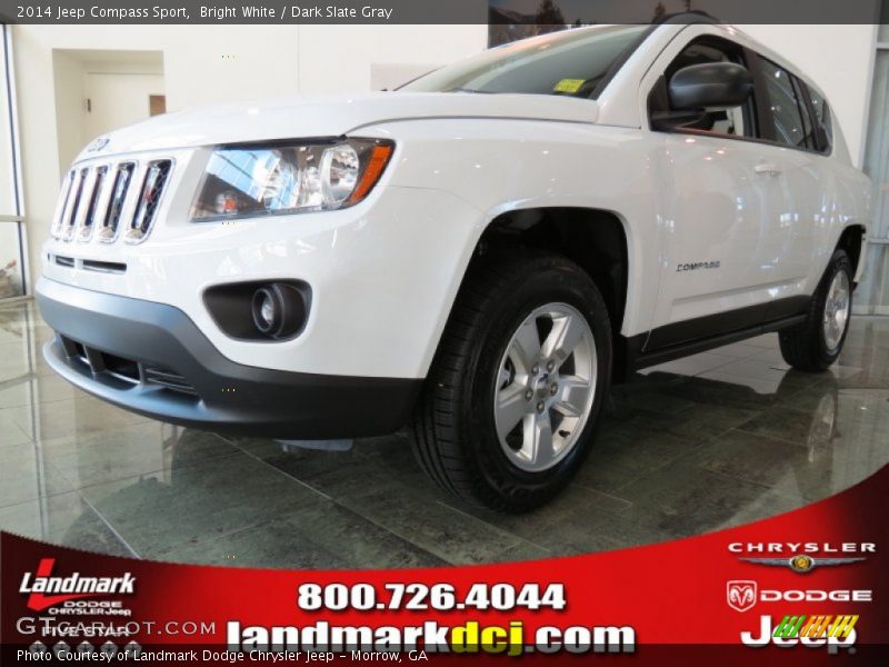 Bright White / Dark Slate Gray 2014 Jeep Compass Sport