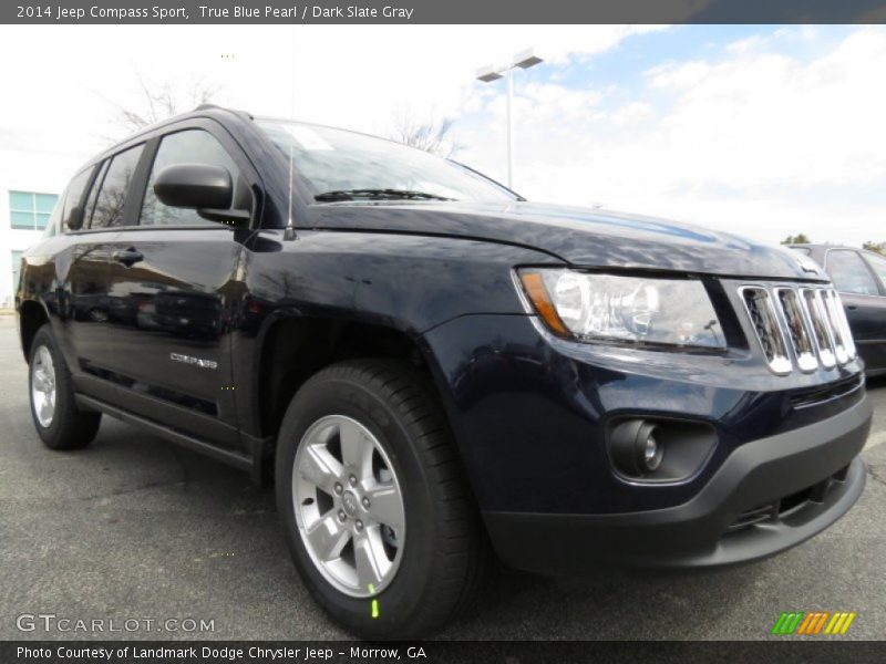 True Blue Pearl / Dark Slate Gray 2014 Jeep Compass Sport