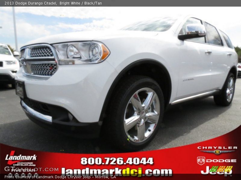 Bright White / Black/Tan 2013 Dodge Durango Citadel