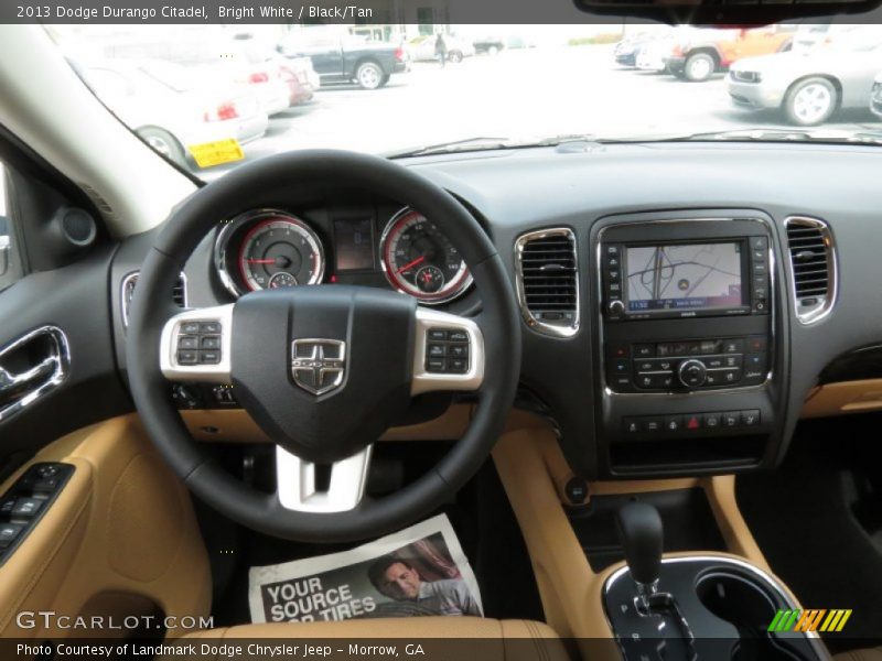 Bright White / Black/Tan 2013 Dodge Durango Citadel