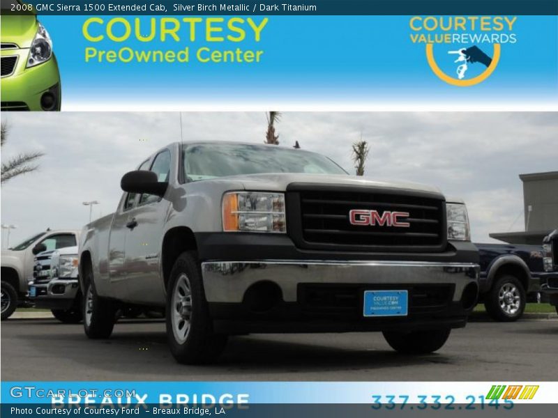 Silver Birch Metallic / Dark Titanium 2008 GMC Sierra 1500 Extended Cab