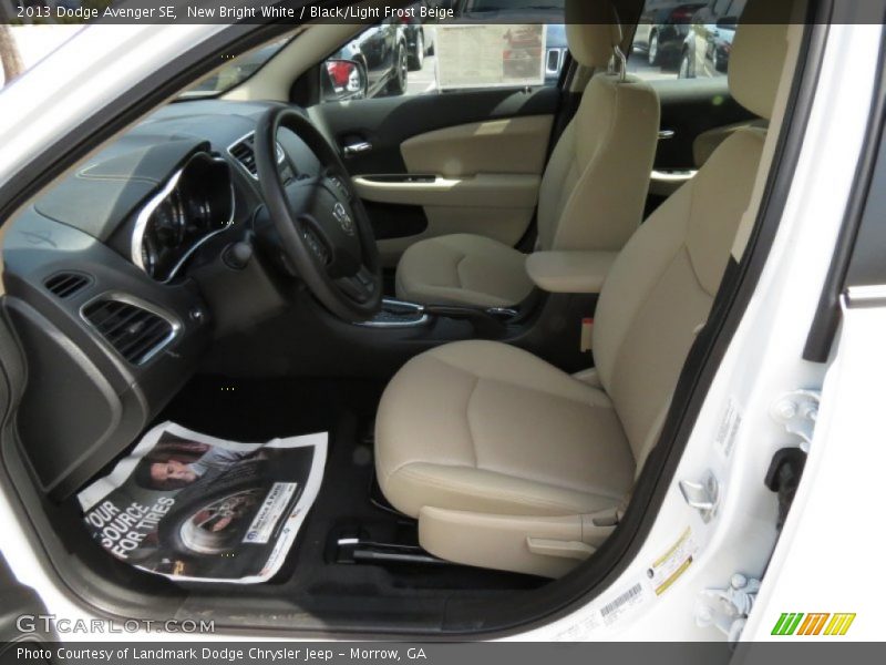 New Bright White / Black/Light Frost Beige 2013 Dodge Avenger SE