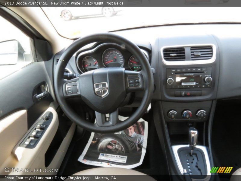 New Bright White / Black/Light Frost Beige 2013 Dodge Avenger SE