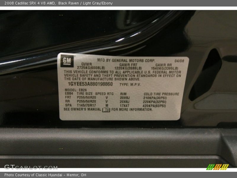Black Raven / Light Gray/Ebony 2008 Cadillac SRX 4 V8 AWD