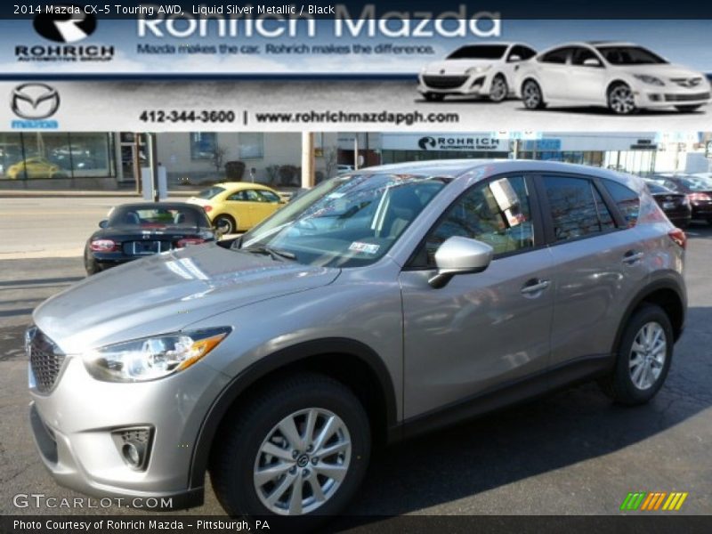 Liquid Silver Metallic / Black 2014 Mazda CX-5 Touring AWD