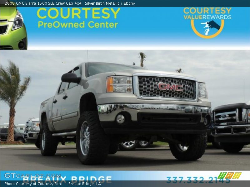 Silver Birch Metallic / Ebony 2008 GMC Sierra 1500 SLE Crew Cab 4x4
