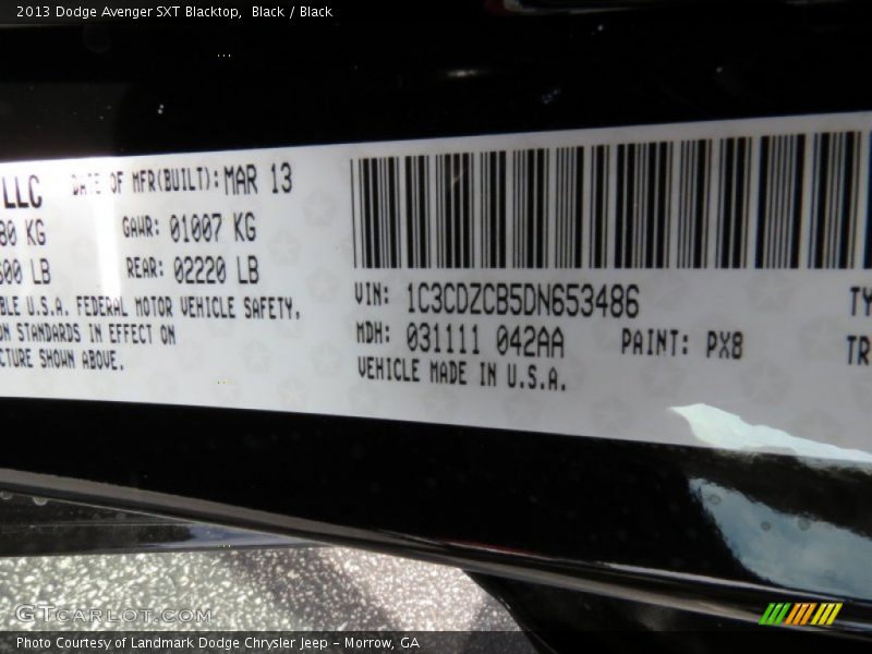 Black / Black 2013 Dodge Avenger SXT Blacktop