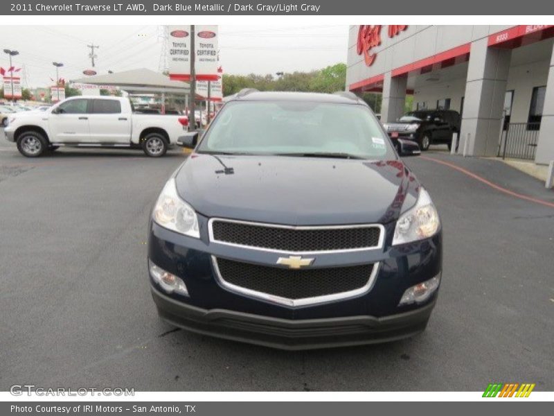 Dark Blue Metallic / Dark Gray/Light Gray 2011 Chevrolet Traverse LT AWD