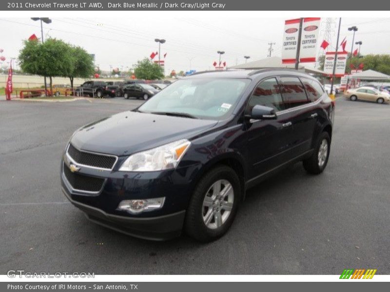 Dark Blue Metallic / Dark Gray/Light Gray 2011 Chevrolet Traverse LT AWD