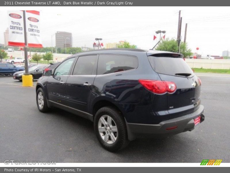 Dark Blue Metallic / Dark Gray/Light Gray 2011 Chevrolet Traverse LT AWD