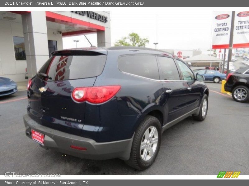 Dark Blue Metallic / Dark Gray/Light Gray 2011 Chevrolet Traverse LT AWD